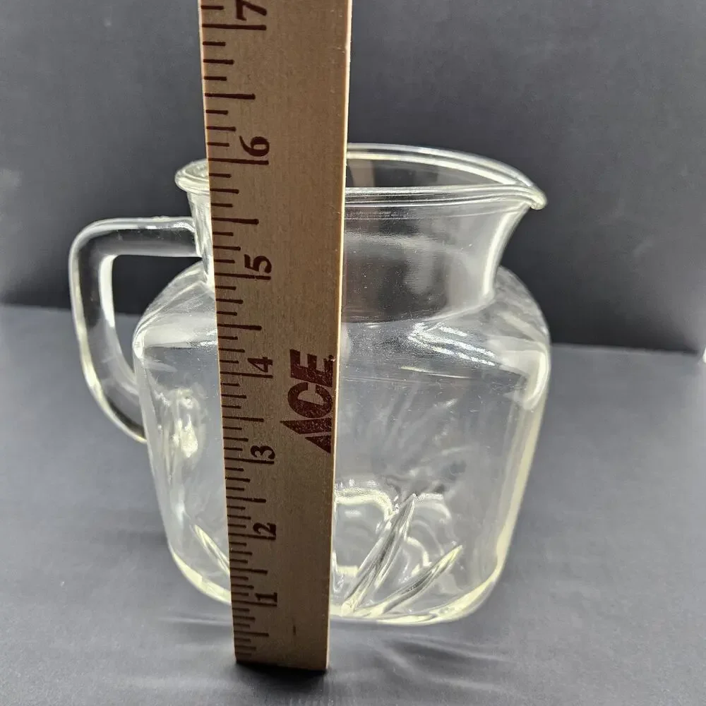 Vintage 1950’s Federal Clear Glass Juice Square Pitcher With Star On Bottom